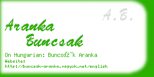 aranka buncsak business card